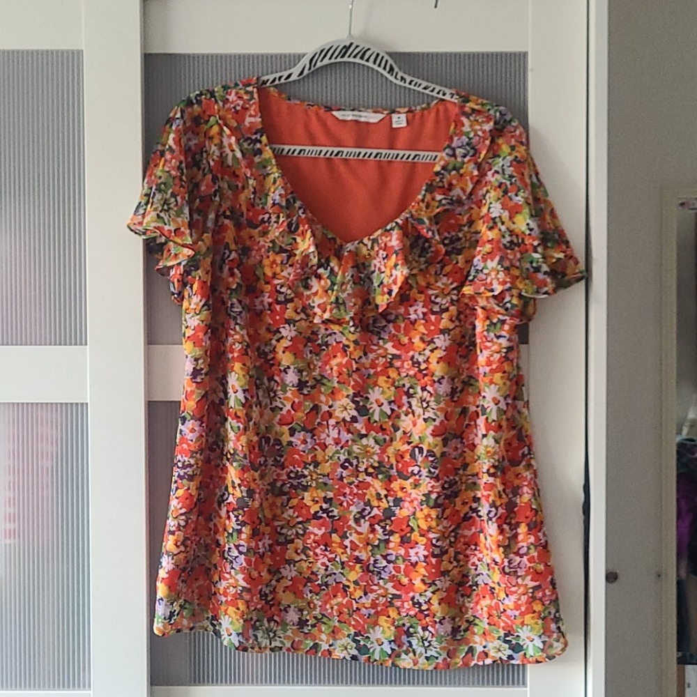 Flutter Sleeve Floral Printed Blouse